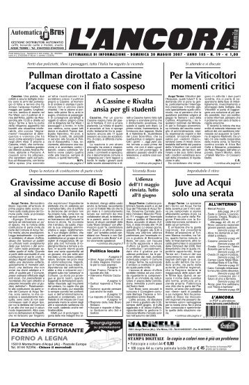 Per la Viticoltori momenti critici Pullman dirottato a Cassine l ...