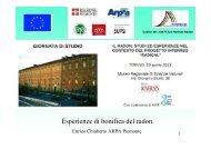 Esperienze di bonifica del radon - Arpa Piemonte
