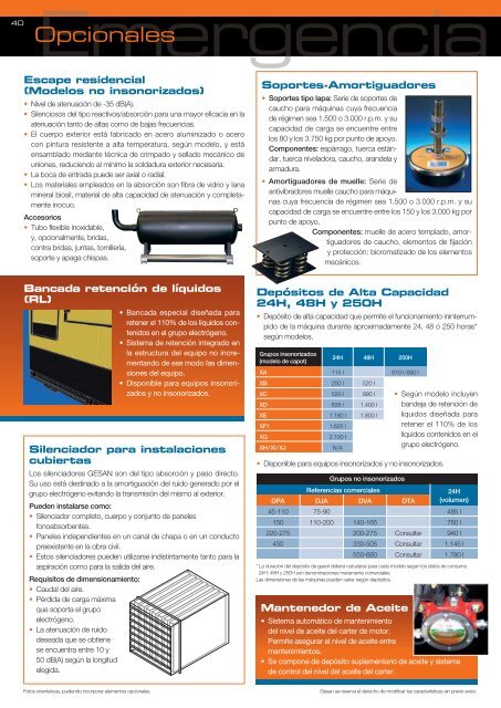 Dimensiones, peso y depósito - Gesan