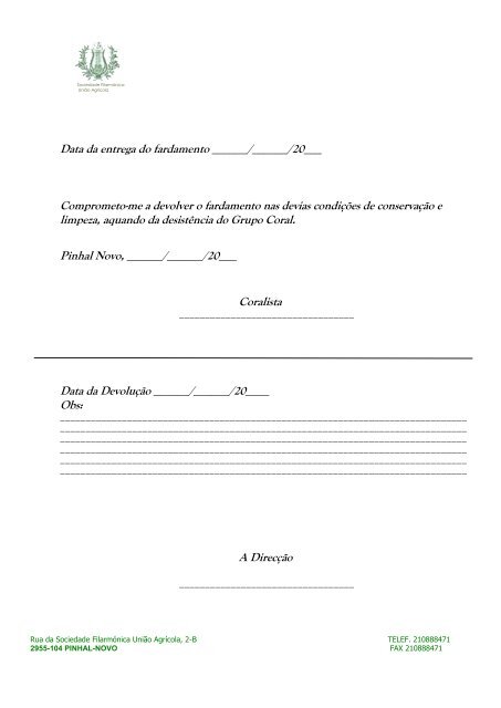 Ficha de Inscrição - SFUA