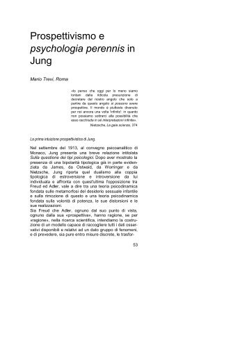 Prospettivismo e psychologia perennis in Jung - Rivista di ...