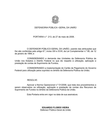 CARTA Nº - Defensoria Pública da União