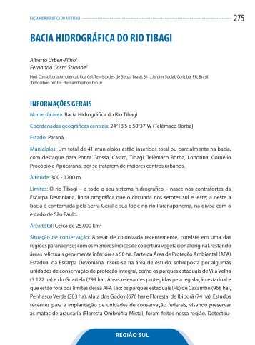 BACIA HIDROGRÁFICA DO RIO TIBAGI