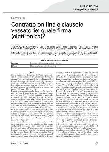 Contratto on line e clausole vessatorie: quale firma (elettronica)?