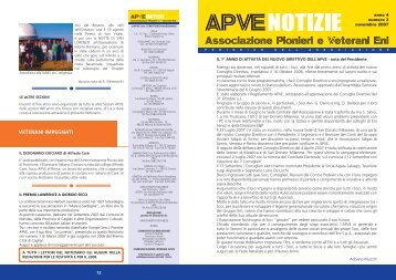 ApveNotizie Novembre 2007 - associazione pionieri e veterani eni