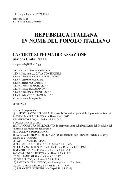 repubblica italiana in nome del popolo italiano - La Privata Repubblica