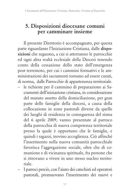 Il Direttorio Diocesiano - L'Editoriale