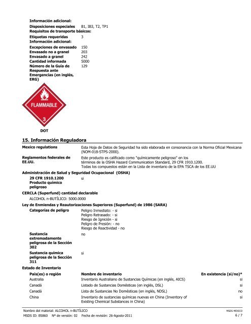 HOJA DE DATOS DE SEGURIDAD - Avantor Performance Materials