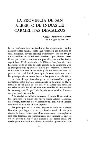 la provincia de san alberto de indias de carmelitas descalzos