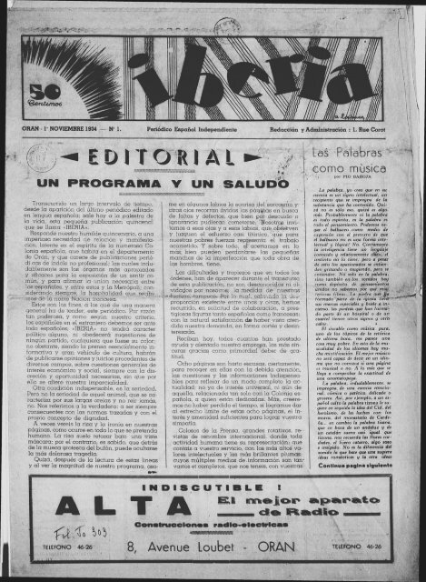 Ibéria. Périodico español independiente. 1934/11/01.