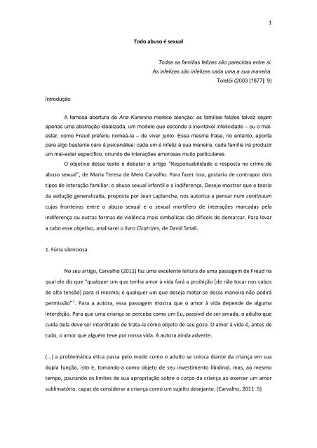 1 Todo abuso é sexual O objetivo desse texto é debater o ... - conpdl