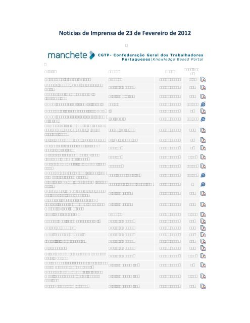 Noticias de Imprensa de 23 de Fevereiro de 2012 - Fesete
