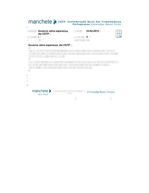 Noticias de Imprensa de 23 de Fevereiro de 2012 - Fesete