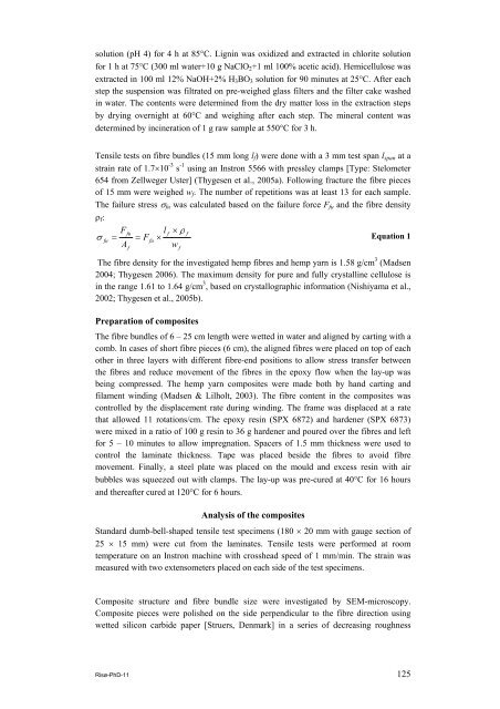 Properties of hemp fibre polymer composites -An optimisation of ...