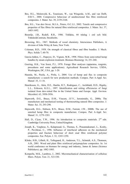 Properties of hemp fibre polymer composites -An optimisation of ...