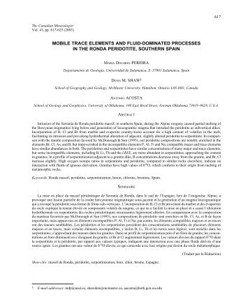 mobile trace elements and fluid-dominated processes in the ronda ...