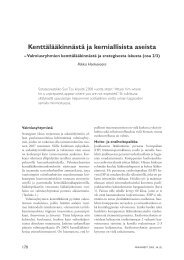 Kenttälääkinnästä ja kemiallisista aseista - Finnanest