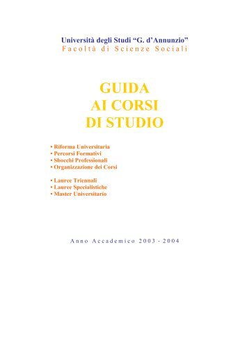 GUIDA AI CORSI DI STUDIO - Ch.unich.it