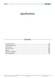 Specifications - Swegon