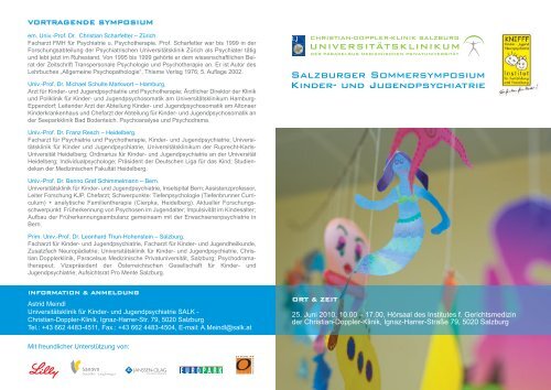Salzburger Sommersymposium Kinder- und Jugendpsychiatrie - PMU