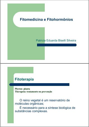 Fitomedicina e Fitohormônios - Portal de Ginecologia