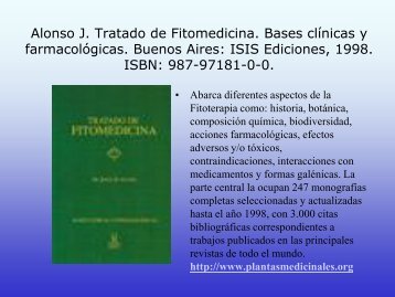 Alonso J. Tratado de Fitomedicina. Bases clínicas y farmacológicas ...