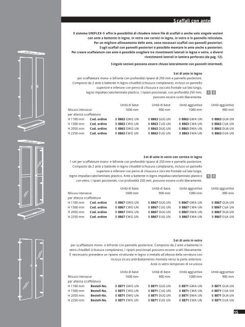 Sistema di scaffalature SchulzUNIFLEX Programma ... - Schulz Speyer