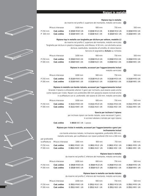 Sistema di scaffalature SchulzUNIFLEX Programma ... - Schulz Speyer