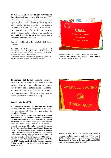 Le bandiere della CGIL e delle sue strutture in Toscana : un primo ...