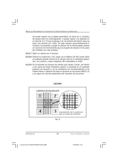 Procedimientos de laboratorio en Hematología - BVS Minsa ...