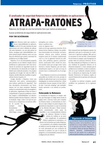 Atrapa-Ratones: [PDF, 853 kB] - Linux Magazine