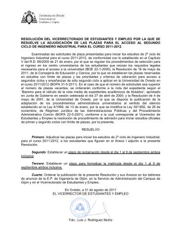 Resolución 1ª Ing. Industrial - EPI Gijón - Universidad de Oviedo