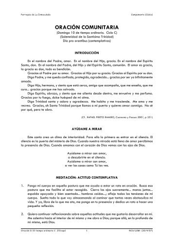 Oración domingo 10 de junio. Ciclo C. Y01 - Telefonica.net