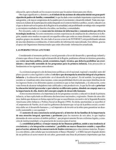 la atención integral de la primera infancia en américa latina