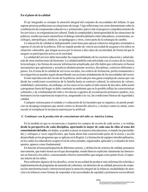 la atención integral de la primera infancia en américa latina