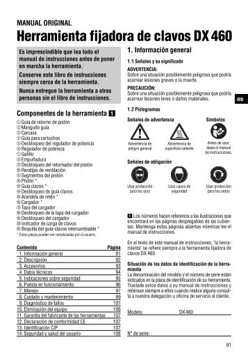 Manual de instrucciones herramienta de fijación directa DX 460 ...