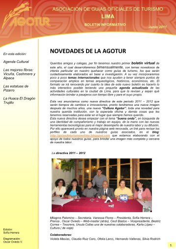 NOVEDADES DE LA AGOTUR