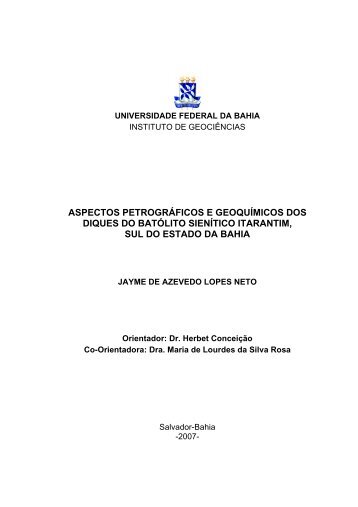 aspectos petrográficos e geoquímicos dos diques do batólito ...