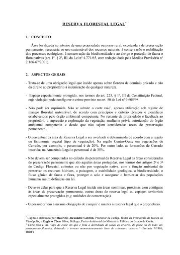 Reserva Florestal Legal - Ministério Público do Estado de Goiás