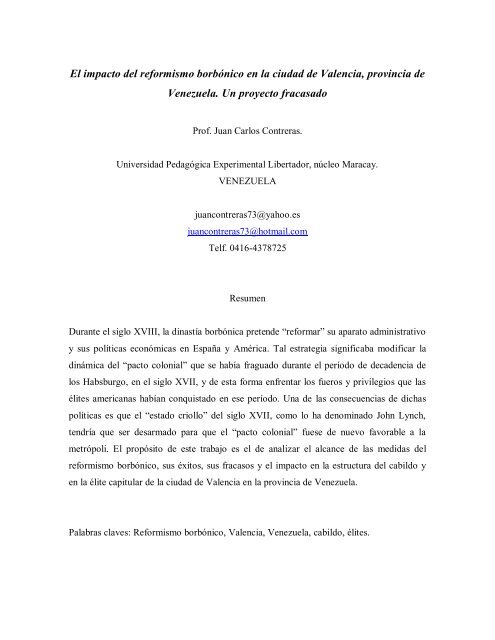 ,La deconstrucción del “estado criollo” en la provincia de Venezuela