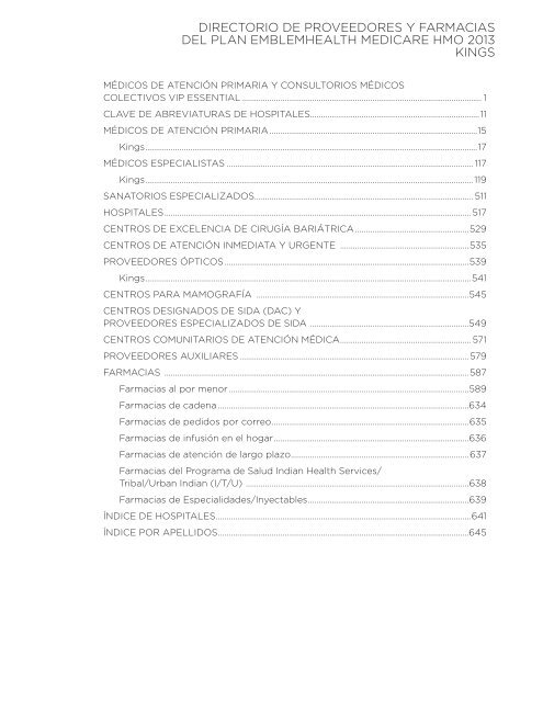 medicare hmo directorio de proveedores y farmacias - EmblemHealth