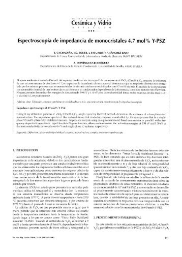 Cerámica y Vidrio Espectroscopia de ímpedancía de monocristales ...