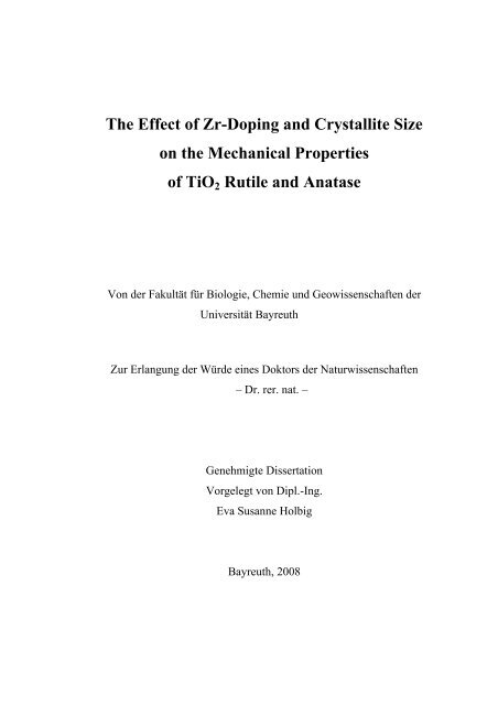 The Effect of Zr-Doping and Crystallite Size on the Mechanical ...