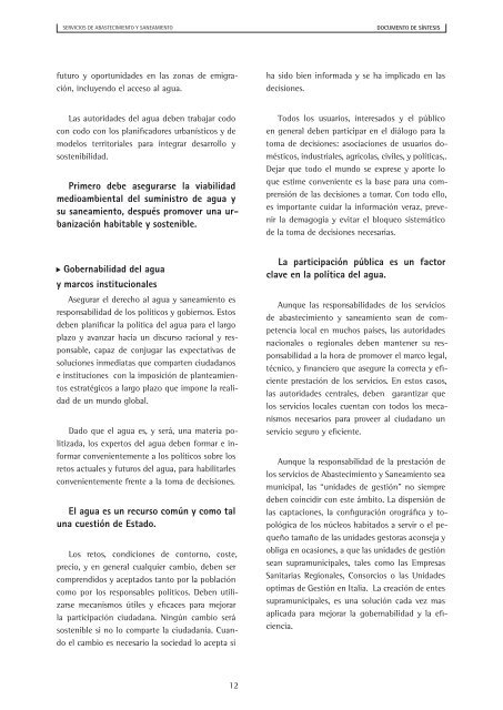 Servicios de Abastecimiento y Saneamiento - La Tribuna del Agua