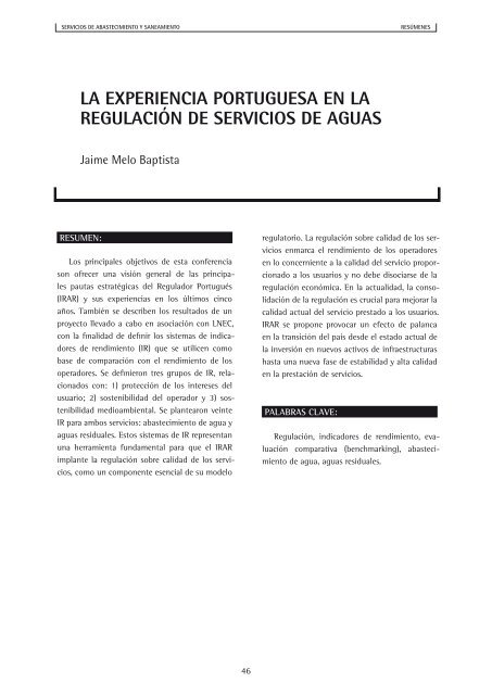 Servicios de Abastecimiento y Saneamiento - La Tribuna del Agua