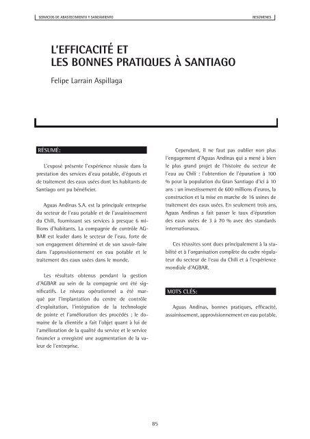 Servicios de Abastecimiento y Saneamiento - La Tribuna del Agua