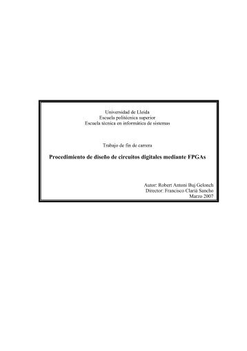 Procedimiento de diseño de circuitos digitales mediante FPGAs