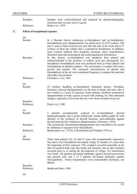 p-Tert-Butylphenol - UNEP Chemicals