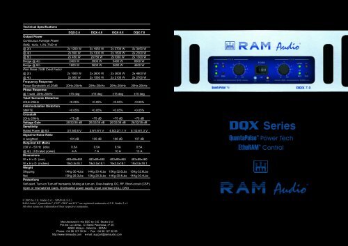 DQX Series catalogue - RAM Audio