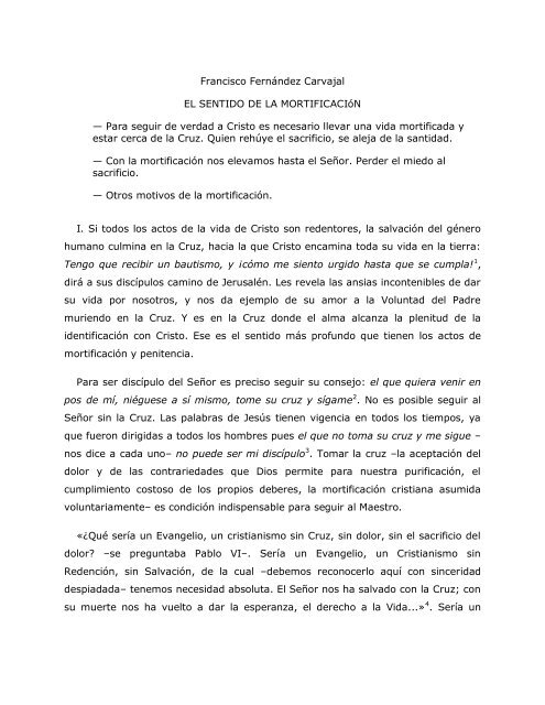 Francisco Fernández Carvajal EL SENTIDO DE LA ... - Homiletica.org